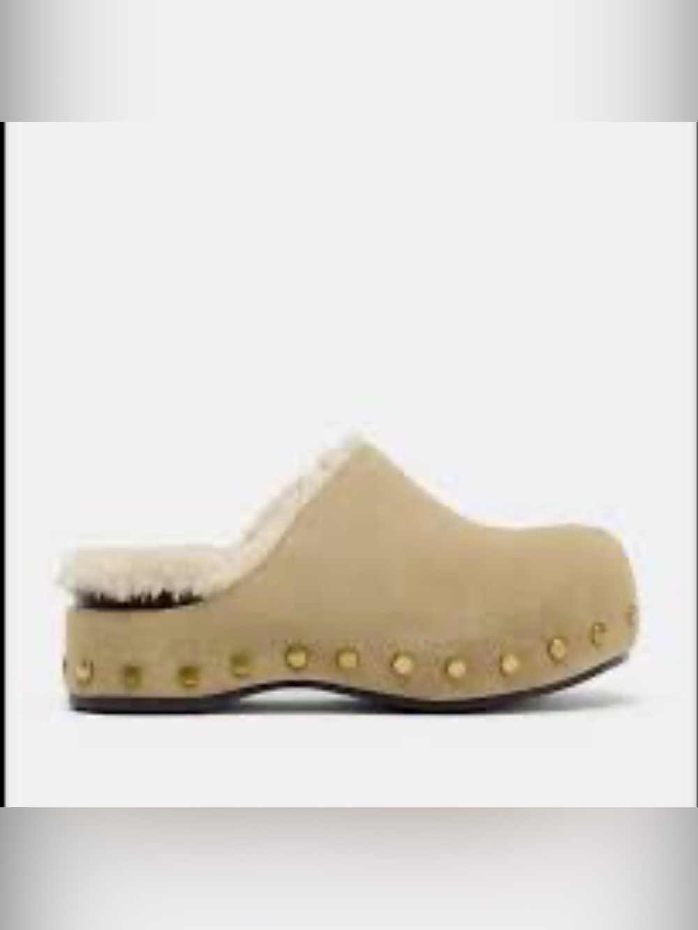 Zara beige suede clogs cozy shearling lining size 7